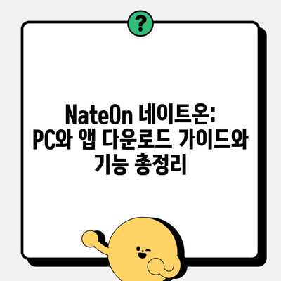 NateOn 네이트온: PC와 앱 다운로드 가이드와 기능 총정리