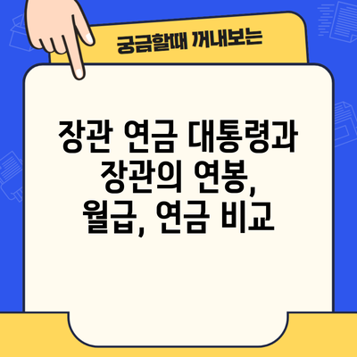 장관 연금 대통령과 장관의 연봉, 월급, 연금 비교