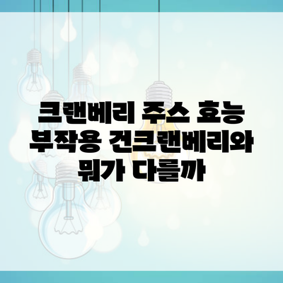 크랜베리 주스 효능 부작용 건크랜베리와 뭐가 다를까