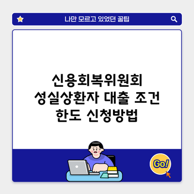 신용회복위원회 성실상환자 대출 조건 한도 신청방법