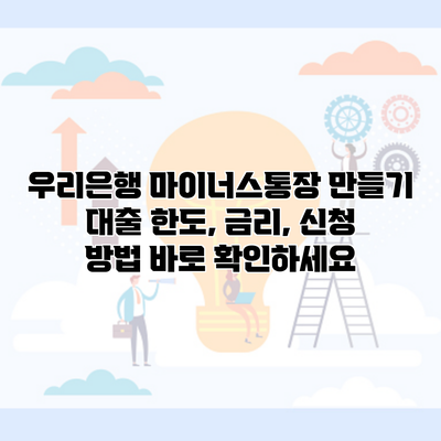 우리은행 마이너스통장 만들기 대출 한도, 금리, 신청 방법 바로 확인하세요