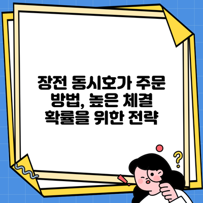 장전 동시호가 주문 방법, 높은 체결 확률을 위한 전략