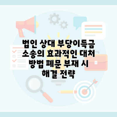 법인 상대 부당이득금 소송의 효과적인 대처 방법 폐문 부재 시 해결 전략