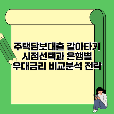 주택담보대출 갈아타기 시점선택과 은행별 우대금리 비교분석 전략