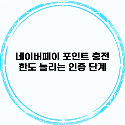 네이버페이 포인트 충전 한도 늘리는 인증 단계