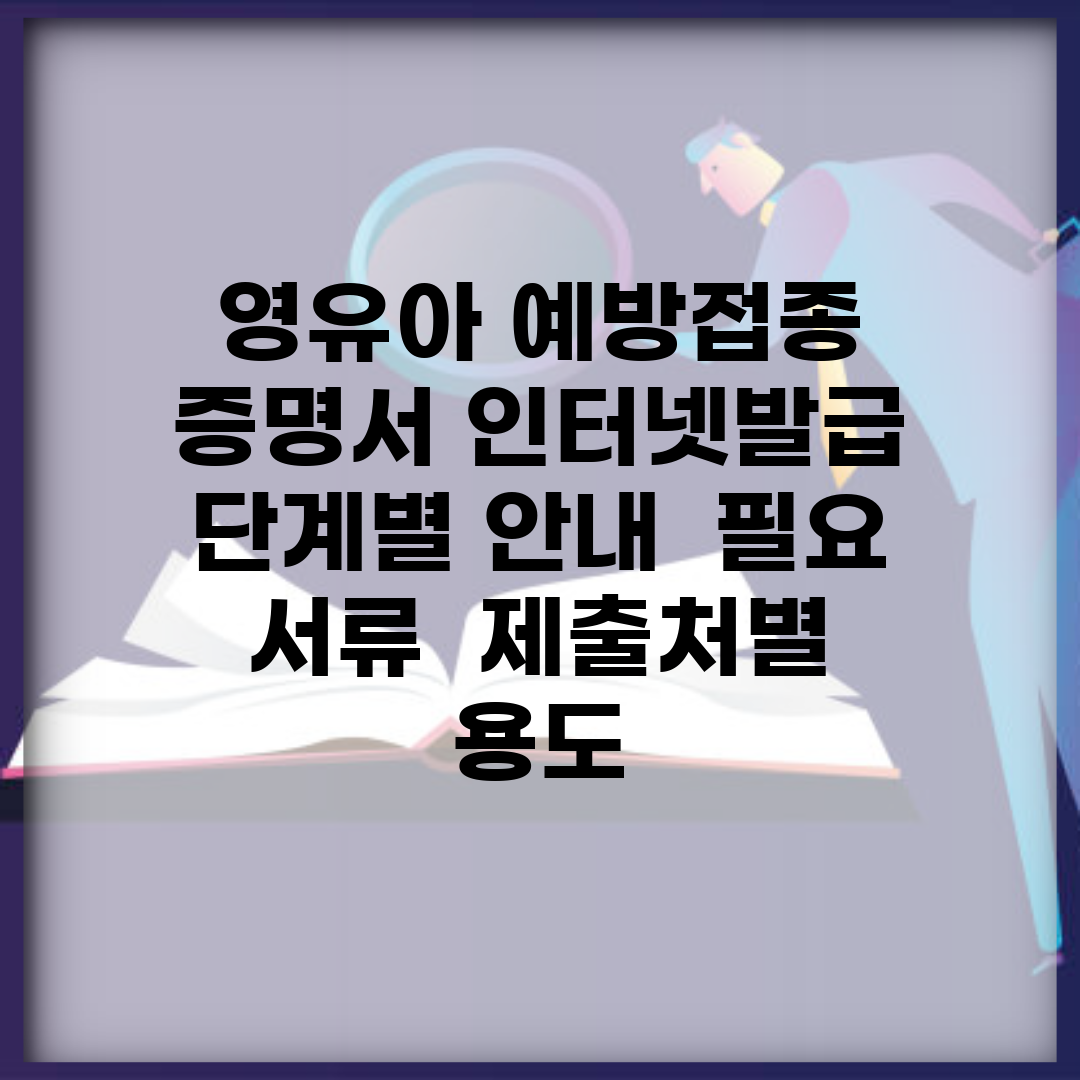 영유아 예방접종 증명서 인터넷발급 단계별 안내 | 필요 서류 | 제출처별 용도