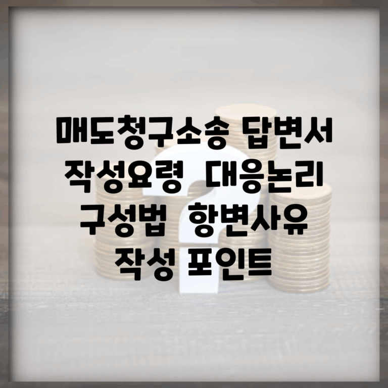 매도청구소송 답변서 작성요령 | 대응논리 구성법 | 항변사유 작성 포인트