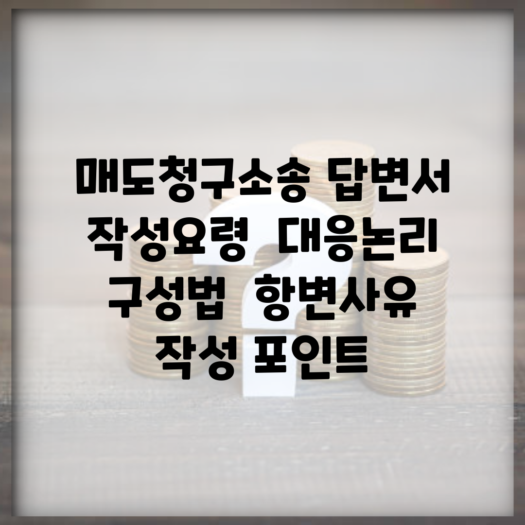 매도청구소송 답변서 작성요령 | 대응논리 구성법 | 항변사유 작성 포인트