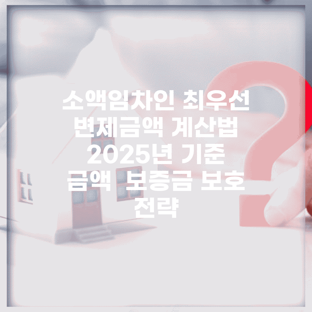 소액임차인 최우선 변제금액 계산법 | 2025년 기준 금액 | 보증금 보호 전략