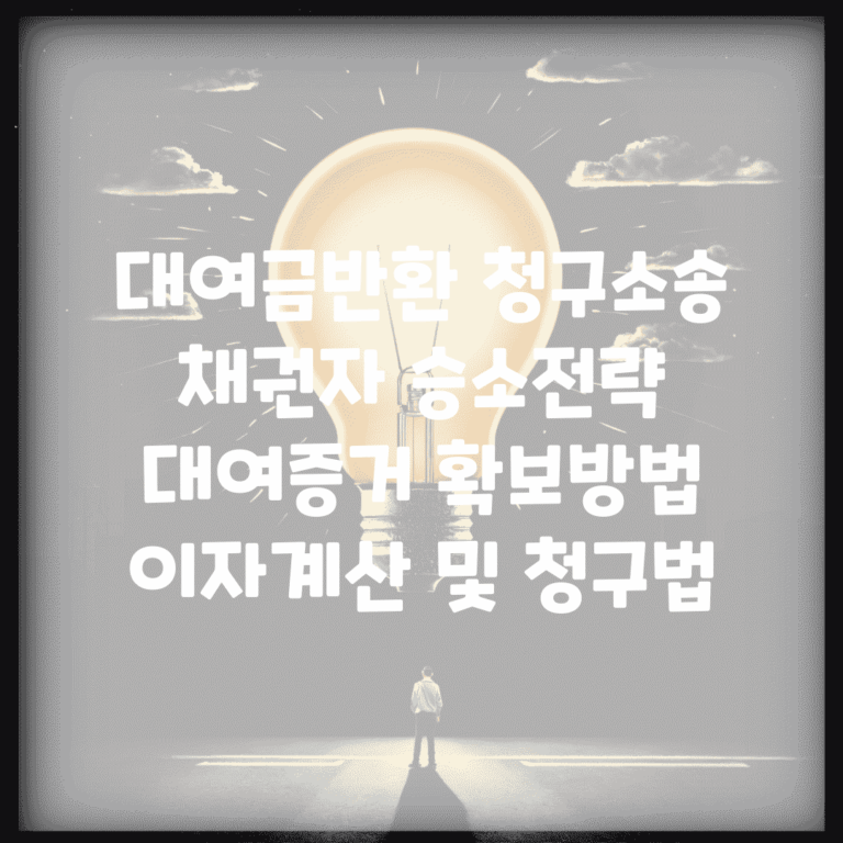 대여금반환 청구소송 채권자 승소전략 | 대여증거 확보방법 | 이자계산 및 청구법