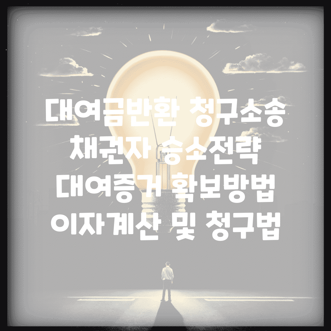 대여금반환 청구소송 채권자 승소전략 | 대여증거 확보방법 | 이자계산 및 청구법