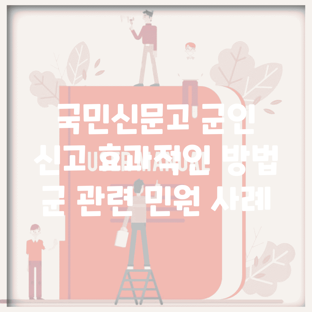 국민신문고 군인 신고 효과적인 방법 | 군 관련 민원 사례