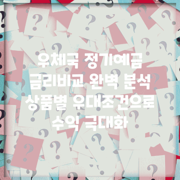 우체국 정기예금 금리비교 완벽 분석 | 상품별 우대조건으로 수익 극대화