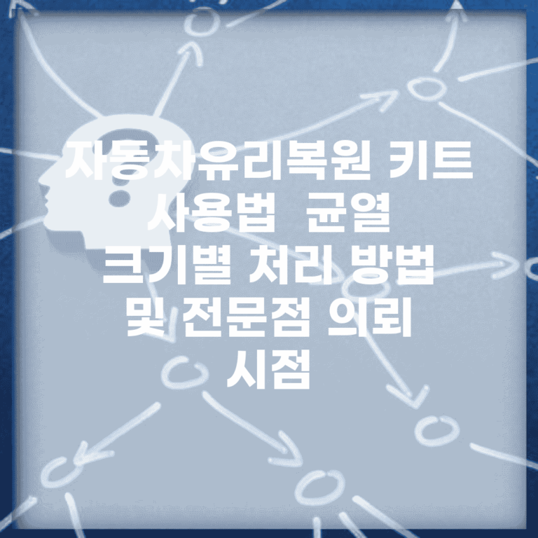 자동차유리복원 키트 사용법 | 균열 크기별 처리 방법 및 전문점 의뢰 시점