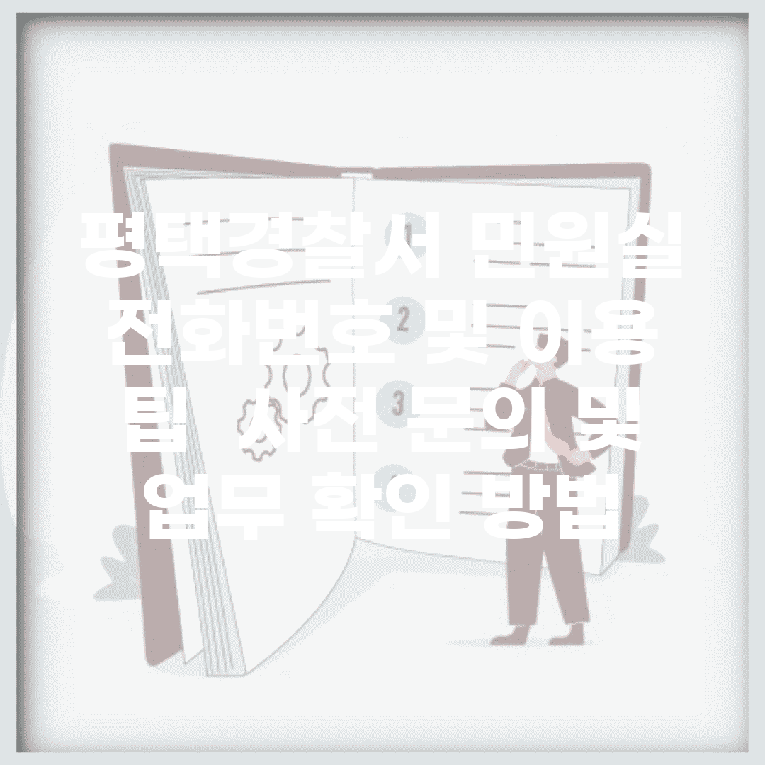 평택경찰서 민원실 전화번호 및 이용 팁 | 사전 문의 및 업무 확인 방법