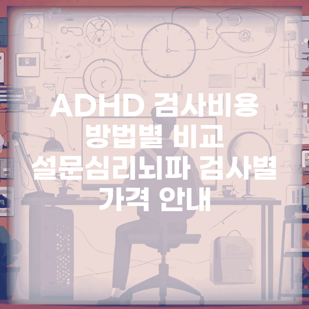 ADHD 검사비용 방법별 비교 | 설문/심리/뇌파 검사별 가격 안내