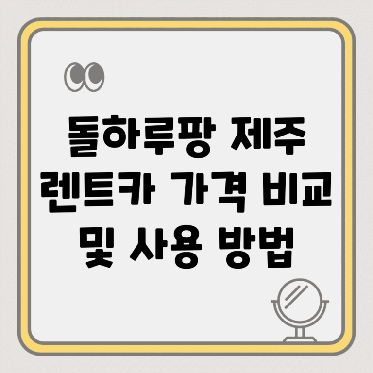돌하루팡 제주 렌트카 가격 비교 및 사용 방법