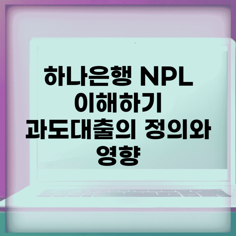 하나은행 NPL 이해하기 | 과도대출의 정의와 영향