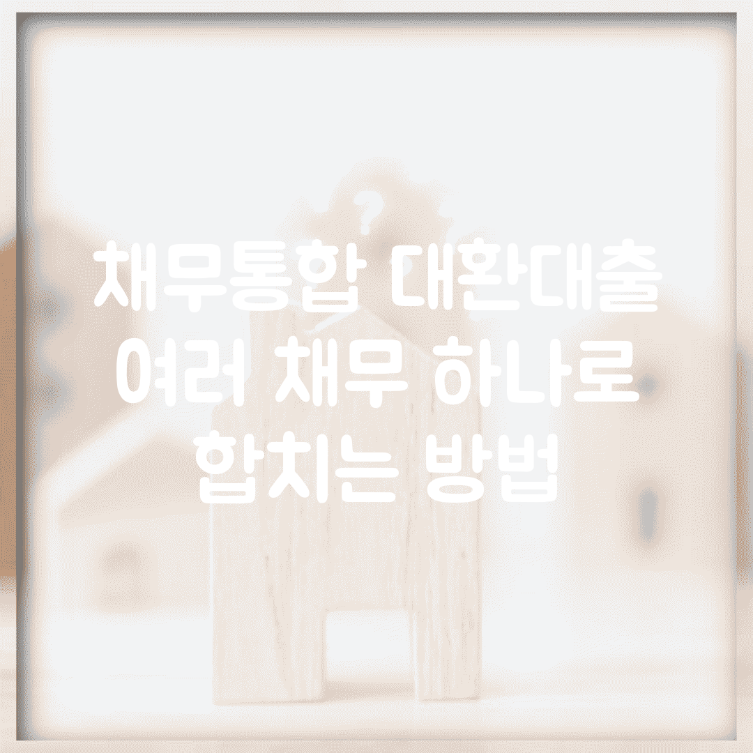 채무통합 대환대출 | 여러 채무 하나로 합치는 방법