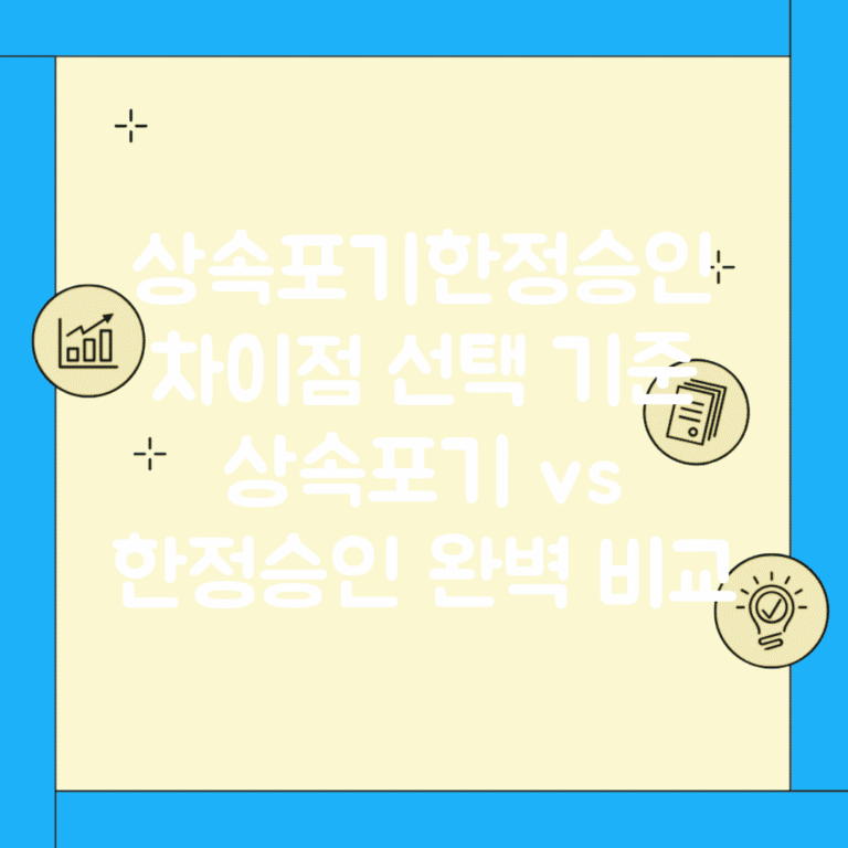 상속포기한정승인 차이점 선택 기준 | 상속포기 vs 한정승인 완벽 비교