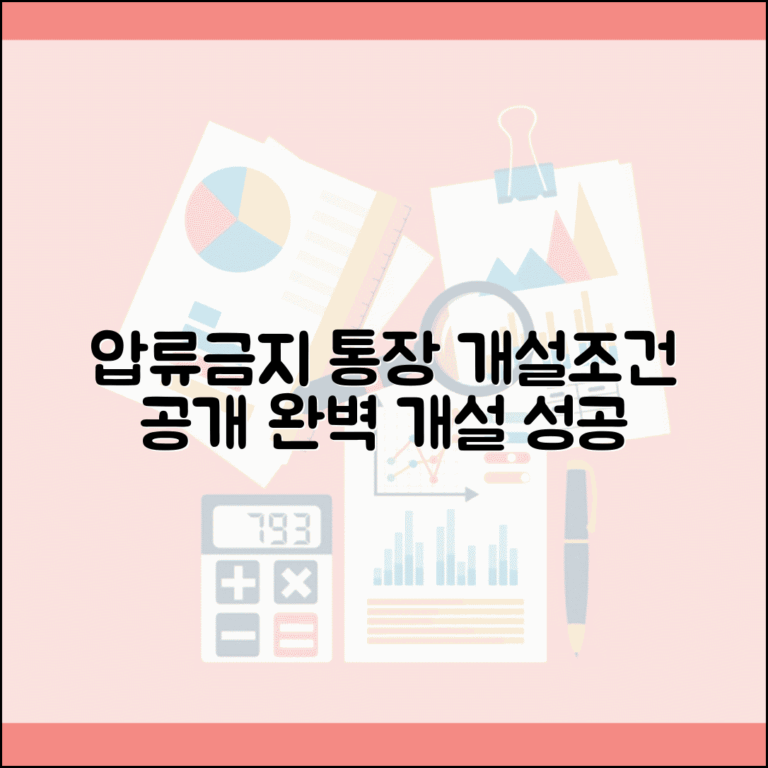 압류금지 통장 만들기 개설 조건 | 압류금지 전용통장 완벽 개설법