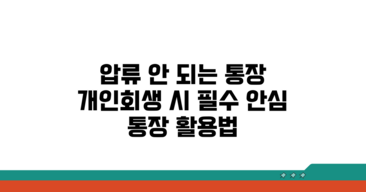 개인회생 압류금지 통장 활용법