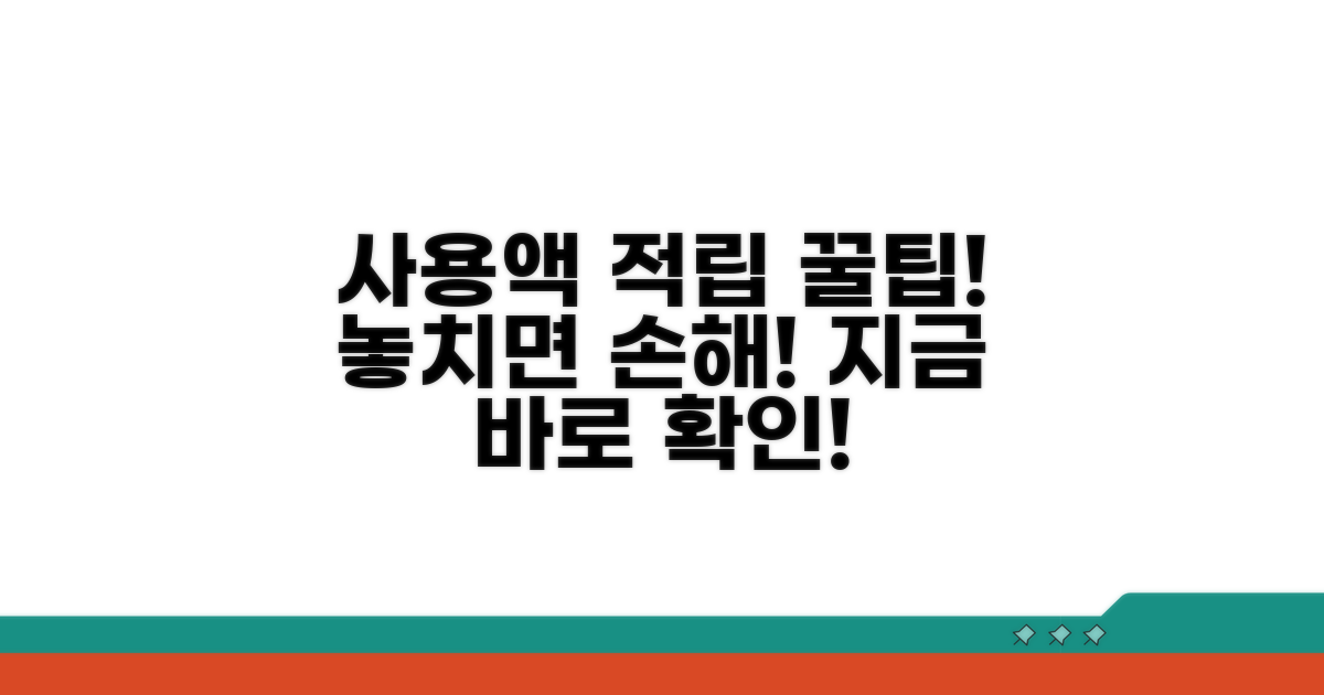 사용액 적립 인센티브 활용법