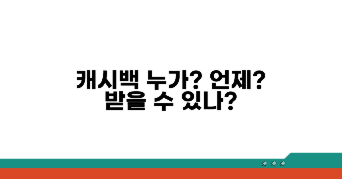 캐시백 적립 대상 및 조건