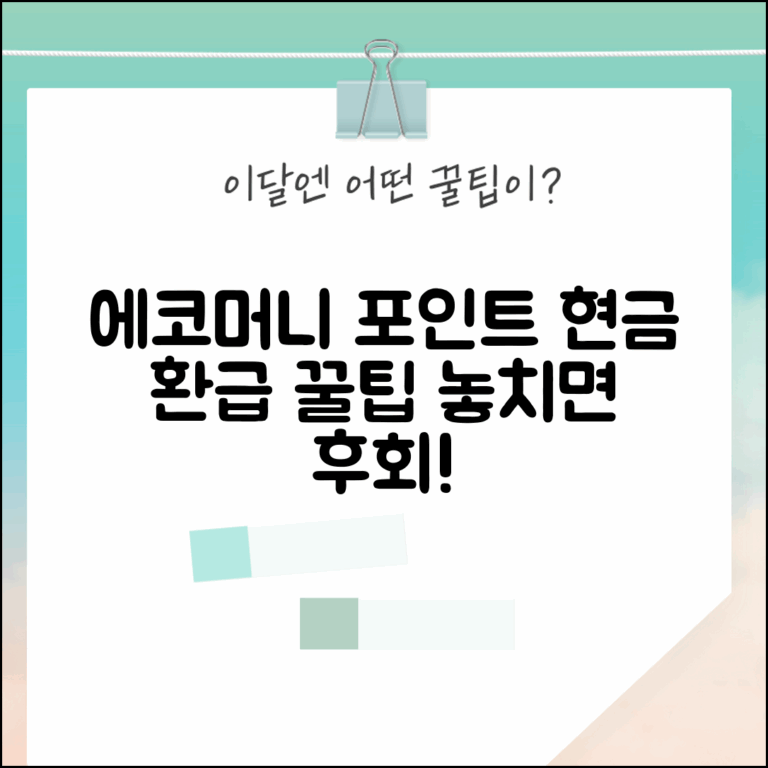 에코머니 포인트 현금환급 | 에코머니 포인트 환급 완벽가이드