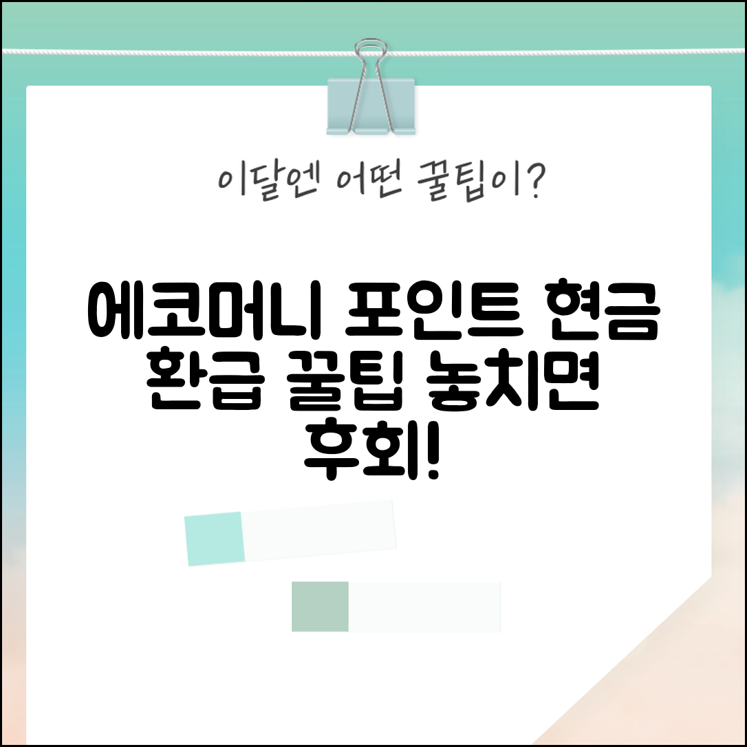 에코머니 포인트 현금환급 | 에코머니 포인트 환급 완벽가이드