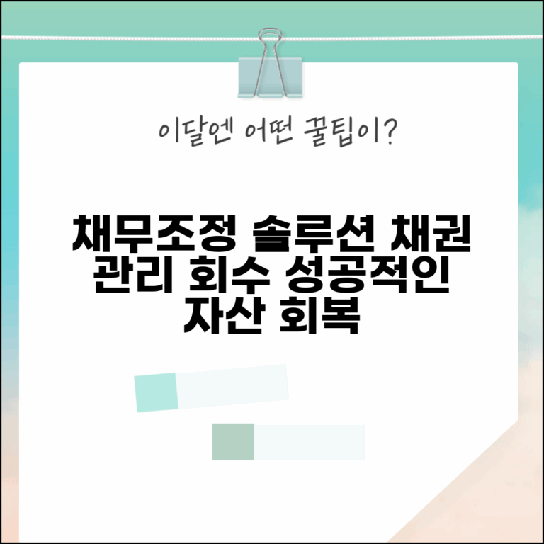 채무조정채권 | 조정된 채권 관리 | 채권 회수 절차
