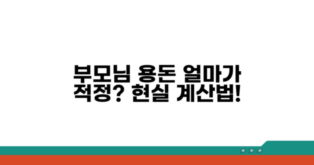 부모님 부담 적정액, 현실적인 계산법