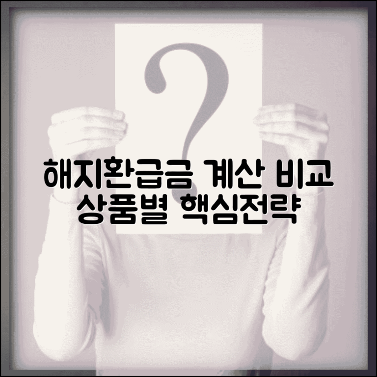 해지환급금 계산 사례와 상품별 비교 방법