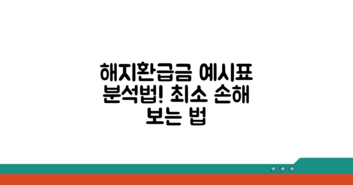 해지환급금 예시표 분석법