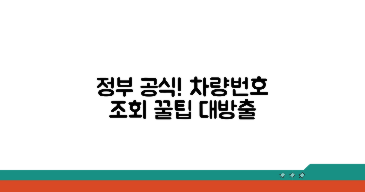 정부 공식! 번호판 조회 활용법
