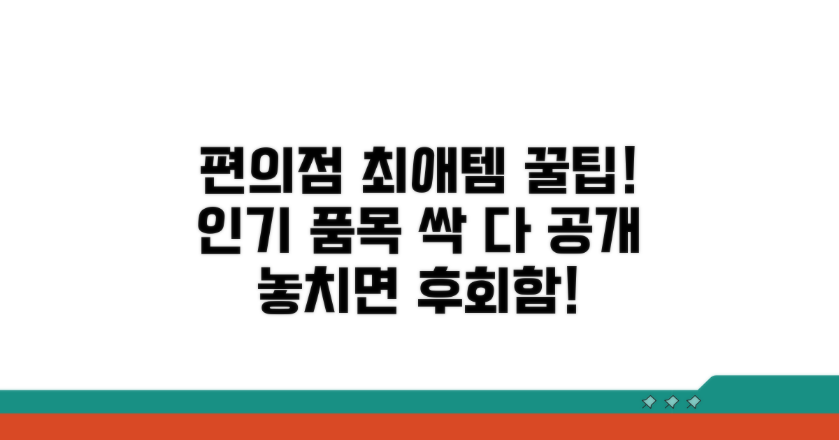 편의점 인기 취급 품목 리스트