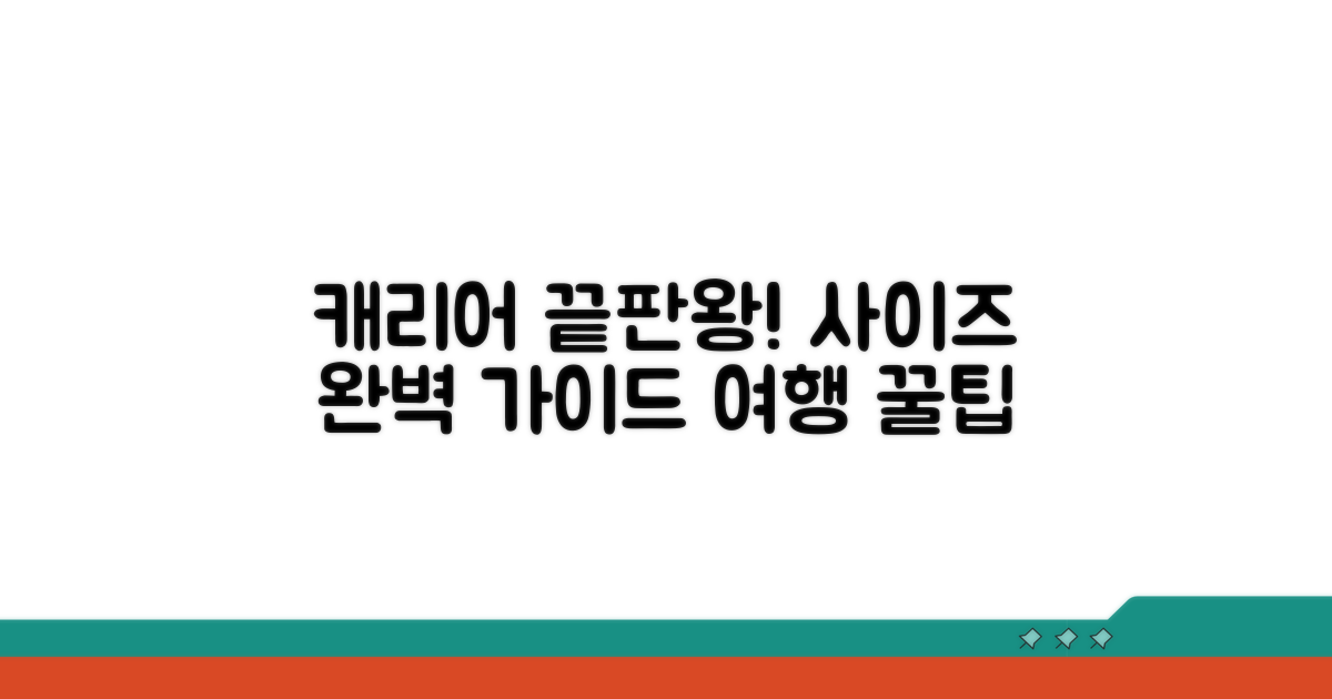 캐리어 사이즈, 이것만 알면 끝!