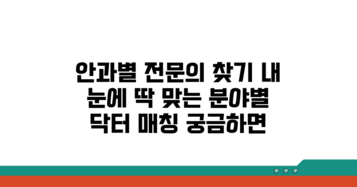 안과 진료 분야별 전문의 찾기