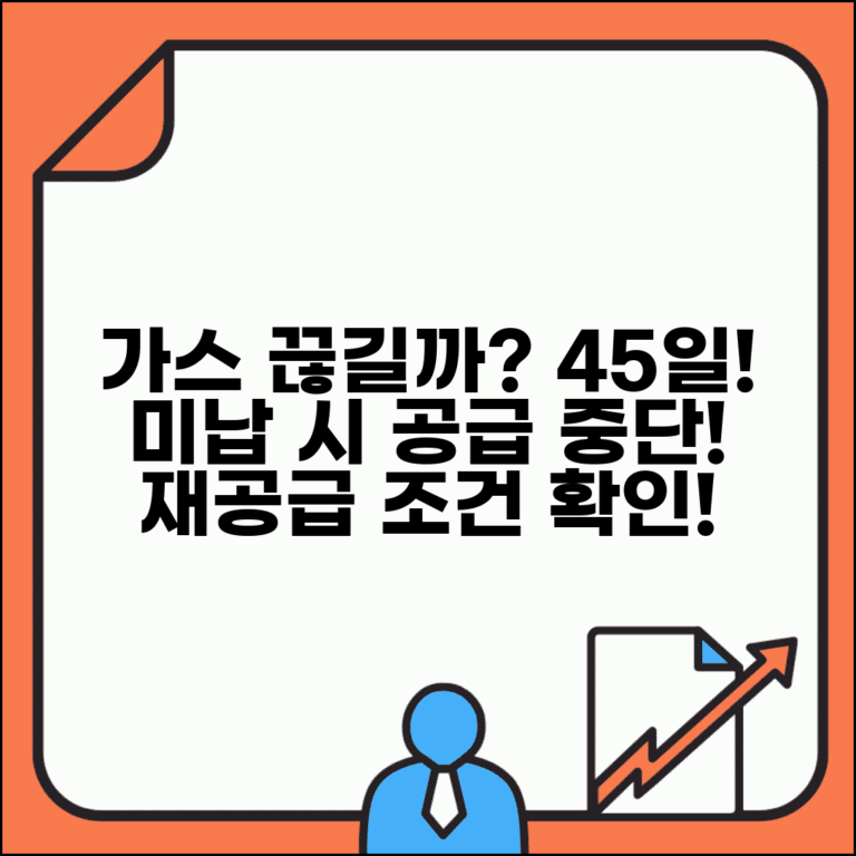 가스요금 연체 언제 중단? 45일 후 공급중단과 재공급 조건