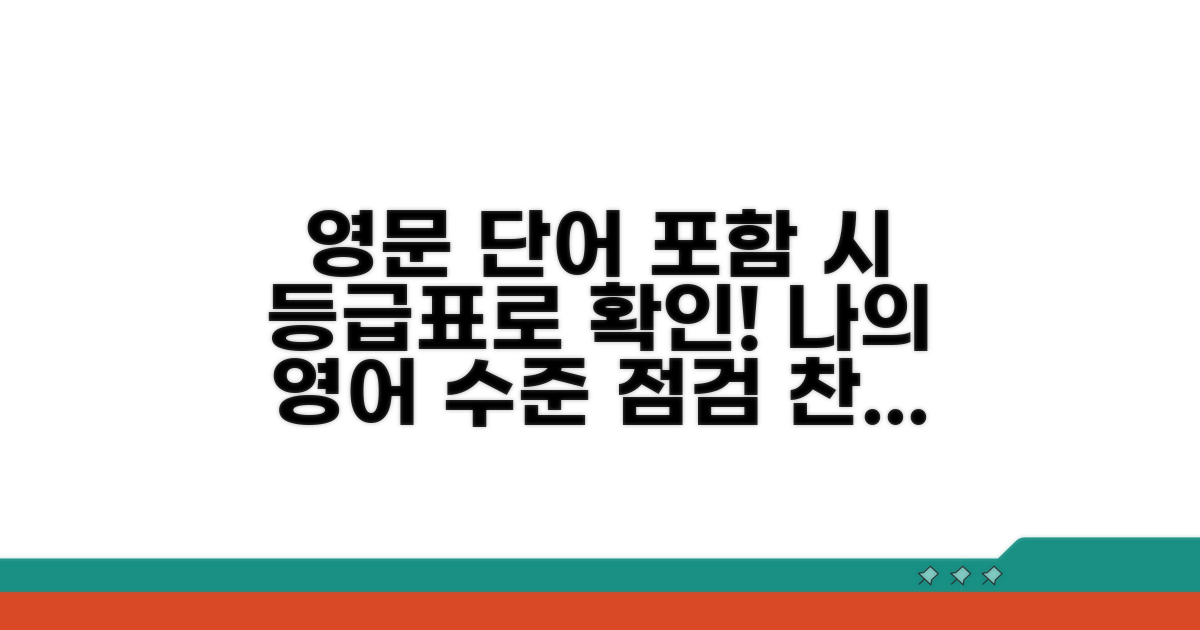 학교별 등급표, 영어 실력 점검하기