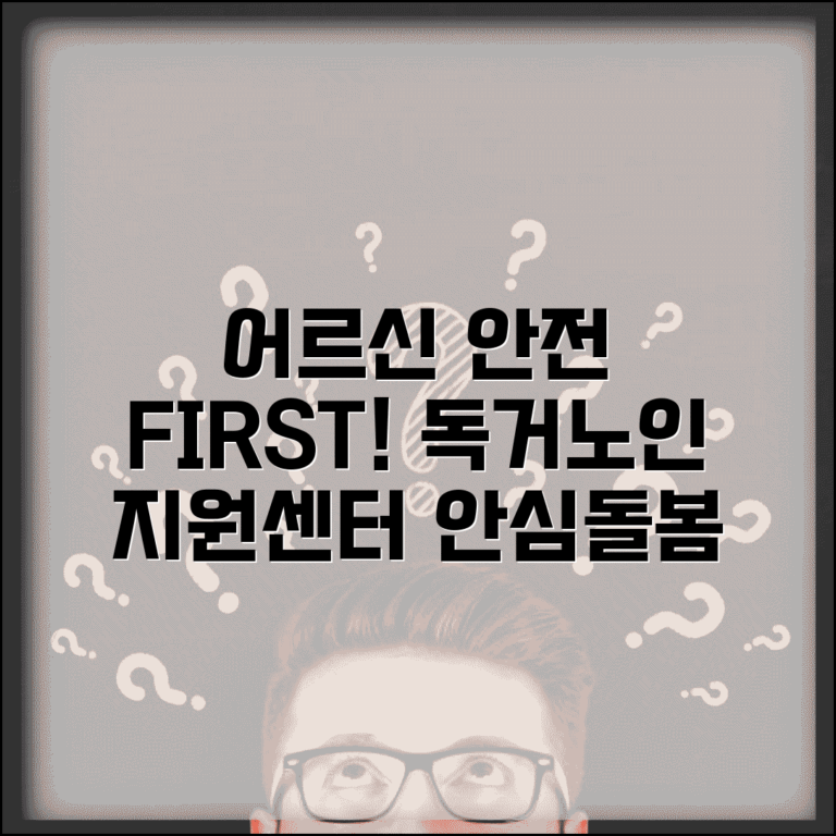 독거노인종합지원센터 서비스 혼자 사는 어르신 안전 확인