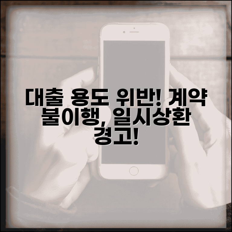 대출 용도 허위 신고 시 계약 위반과 일시상환 문제 대출 용도 허위 신고 시 계약 위반과 일시상환 문제