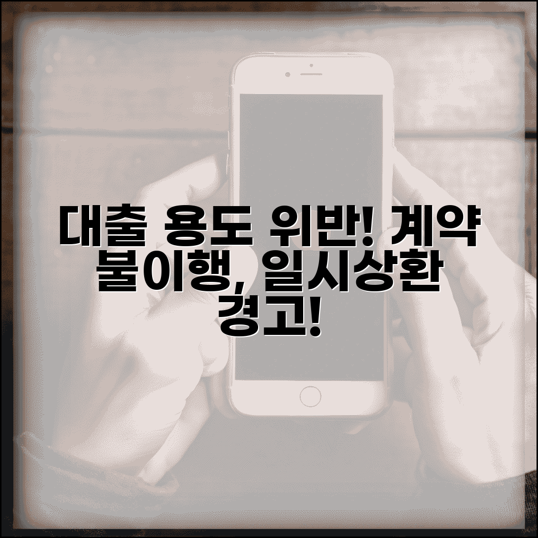 대출 용도 허위 신고 시 계약 위반과 일시상환 문제