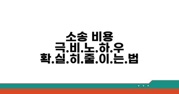 소송 비용 절감 노하우 총정리