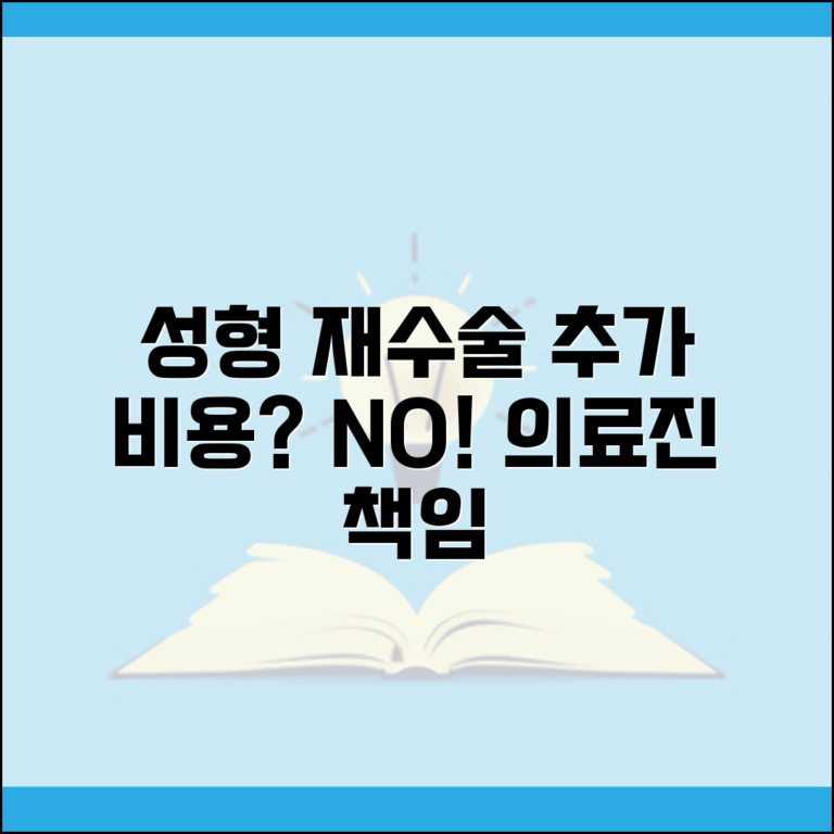 성형외과 재수술 추가비용 요구 거부권과 의료진 책임