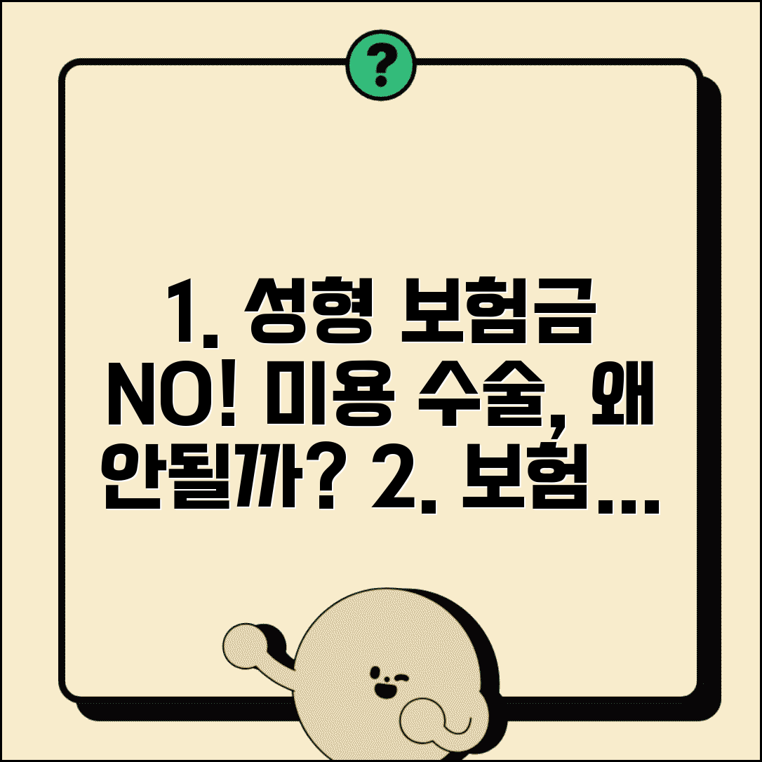 성형외과 입원 보험금 지급 안됨 | 미용 성형 수술 보험 보장 제외 이유와 조건 확인