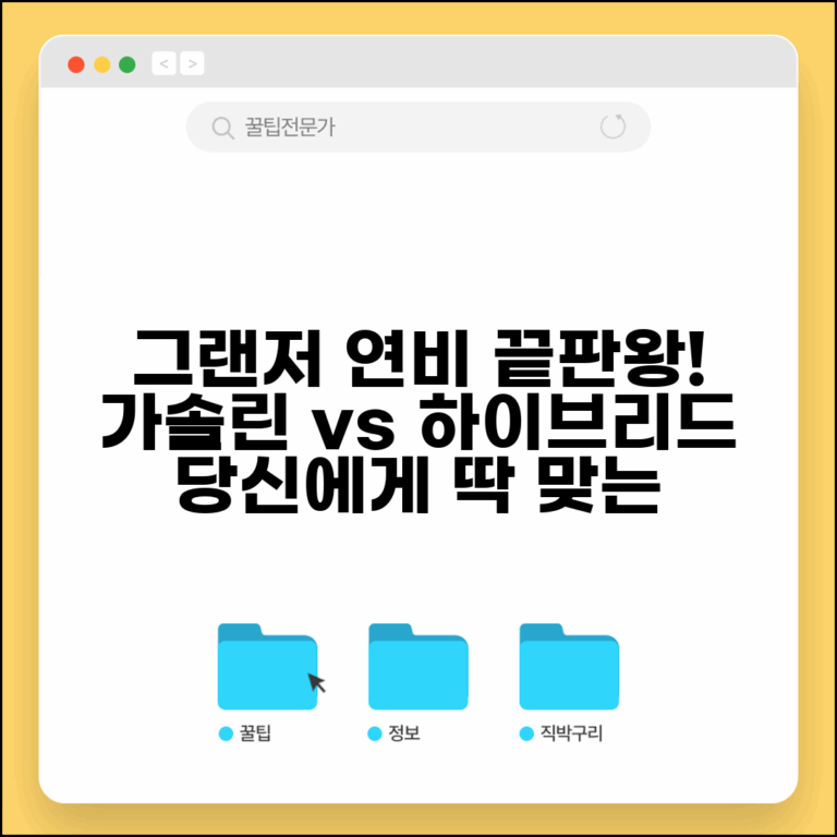 그랜저 연비 비교 | 현대 그랜저 가솔린 하이브리드 연료 효율 비교 및 추천