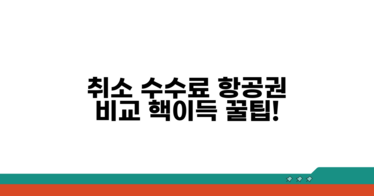 항공권 취소 수수료 한눈에 비교