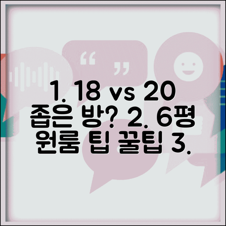 원룸 18 vs 20 실제 생활 공간 차이 | 6평 원룸 1인 거주 최소 면적 비교 및 팁