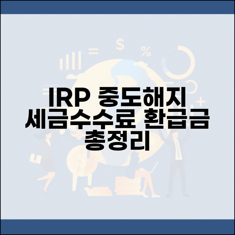 IRP 중도해지 세금 수수료 계산 및 절차 | 해지 조건, 환급금, 주의사항 총정리
